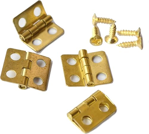 Miniatura 6 de 30 bisagras plegables de latón vintage, minitope dorado antiguo con tornillos, tamaño pequeño para caja de regalo, caja de madera, baúl de