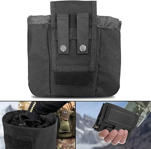 Miniatura 7 de Molle - Bolsa de basura táctica enrollable con cordón, ligera, duradera, plegable, para caza, bolsa para revistas de munición