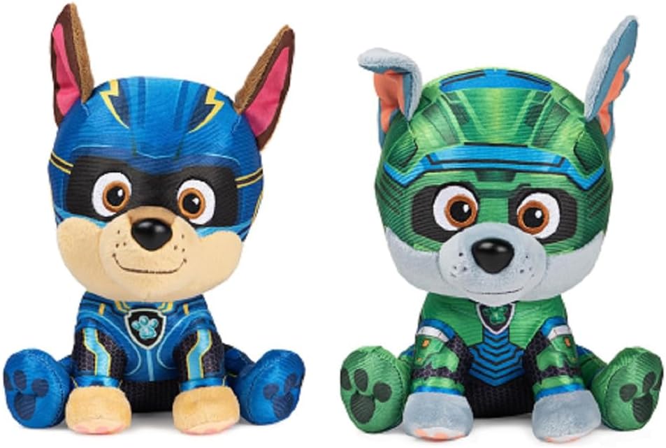 Gund Paw Patrol The Mighty Movie Plush Bundle of 2, 6 Inch Chase and Rocky