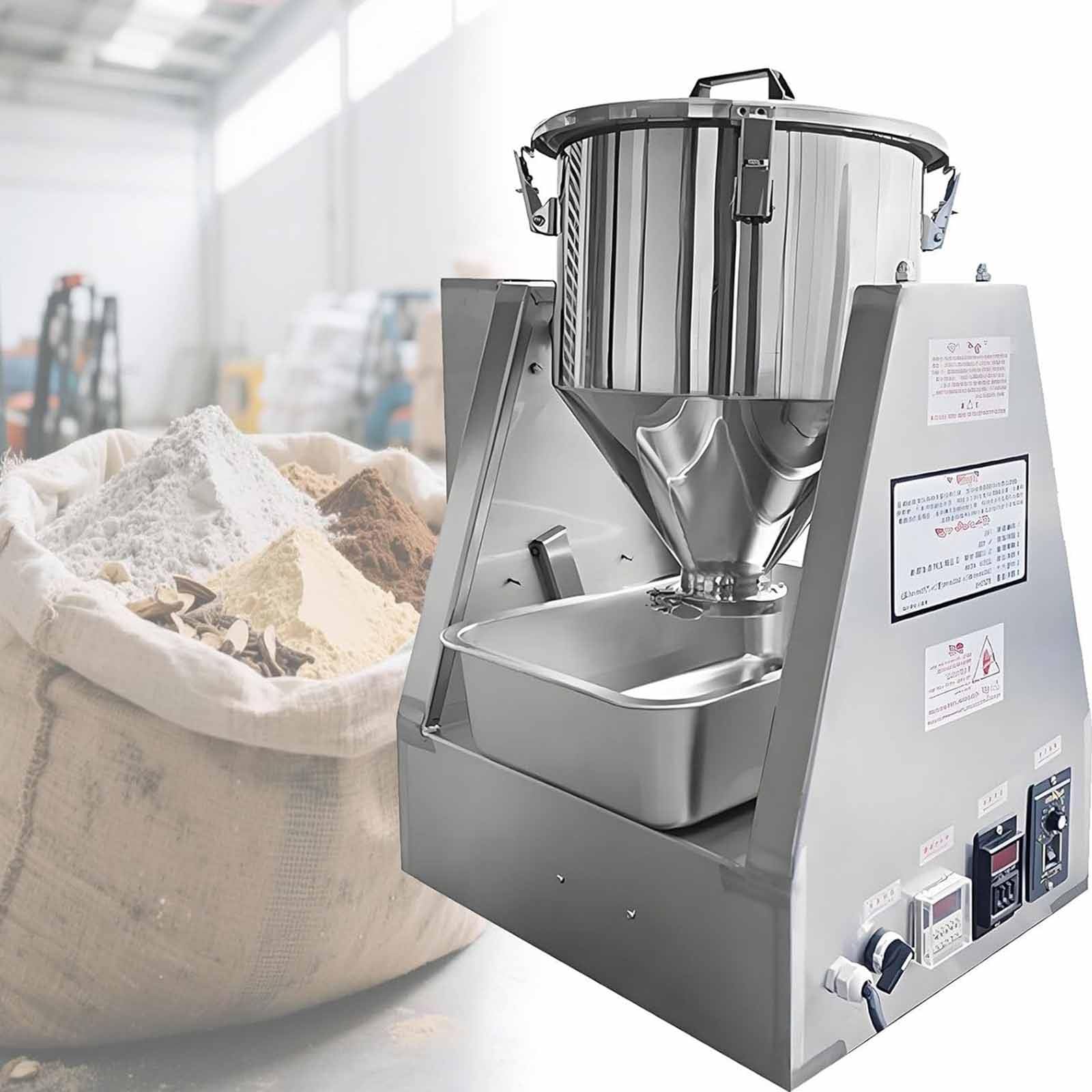 Piccolo Miscelatore per Polvere Secca Miscelatore per Granuli di Spezie Miscelatore Elettrico per Polvere in Acciaio Inossidabile Miscelatore per Materiali in Polvere E Granulari 5L