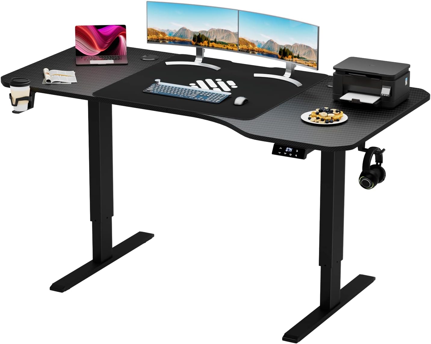 Furmax Electric Adjustable Standing Desk 63 Inch Large Sit Stand Desk