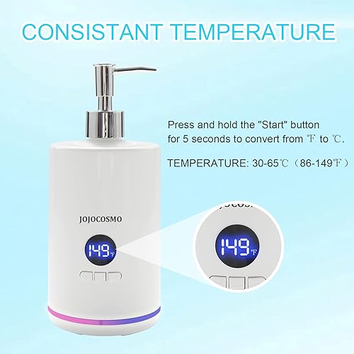 Miniatura 5 de Calentador de aceite de masaje con dos dispensadores de botellas de aceite, calentador dispensador de calentador de botellas de loción, con lámpara