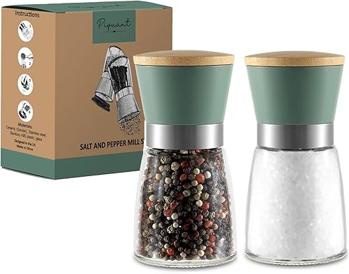 Molinos de sal y pimienta verde salvia