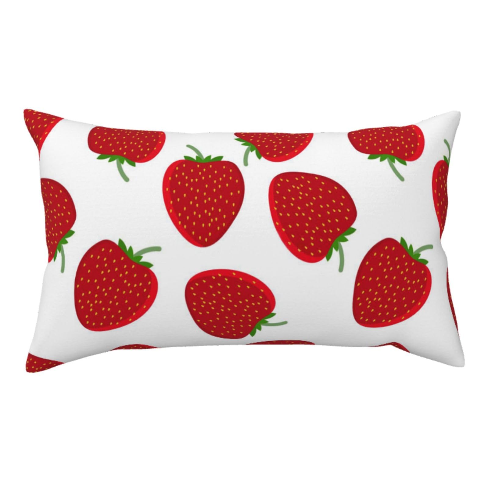 WSHFFILO Strawberry printed Pillow Case 20x36in Corduroy Throw Pillow Cover