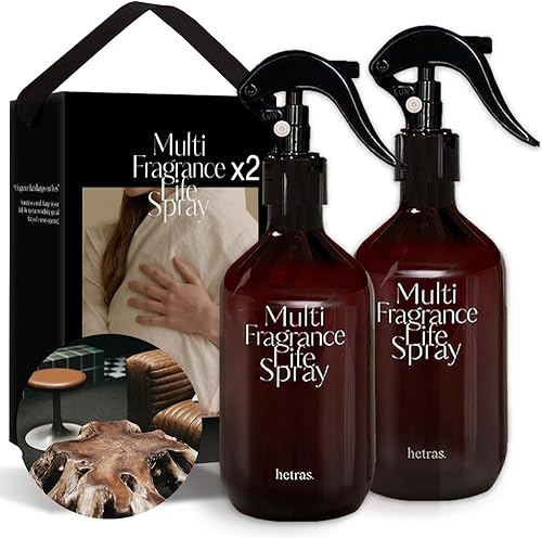 hetras Multi Fragrance Life Spray 10.14 fl oz x 2 Pack | Hotel Wood - Luxurious Forest Scent | Non-Aerosol Odor Freshener Room Mist for Room,