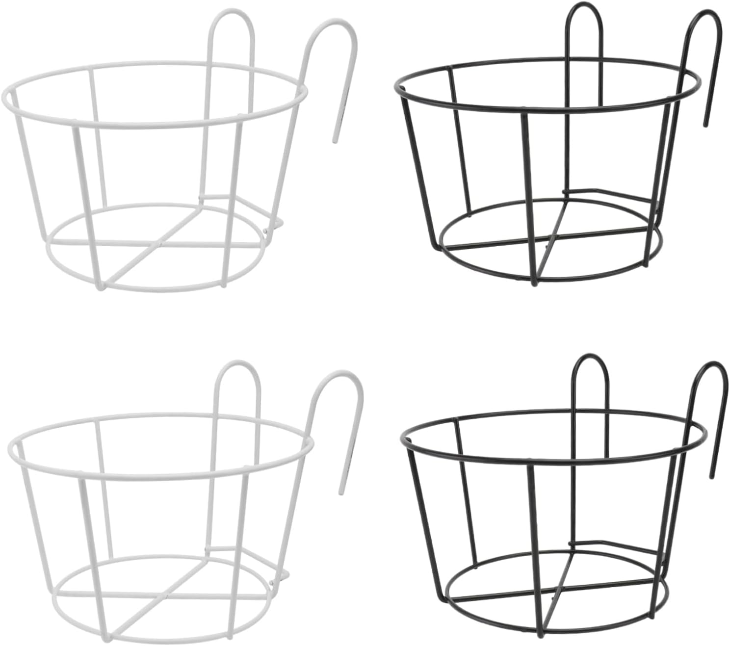 Abaodam 4pcs Hanging Plant Tray Plant Holders for Outside Iron Flowerpot Stand Balcony Flower Rack