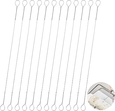 12 PCS Cheese Cutter Slicer Wire Replacement,5.7inches Stainless Steel Cheese Cutter Wire for Cutting Block Cheese Butter Spam Sausage, Silver, JC00010
