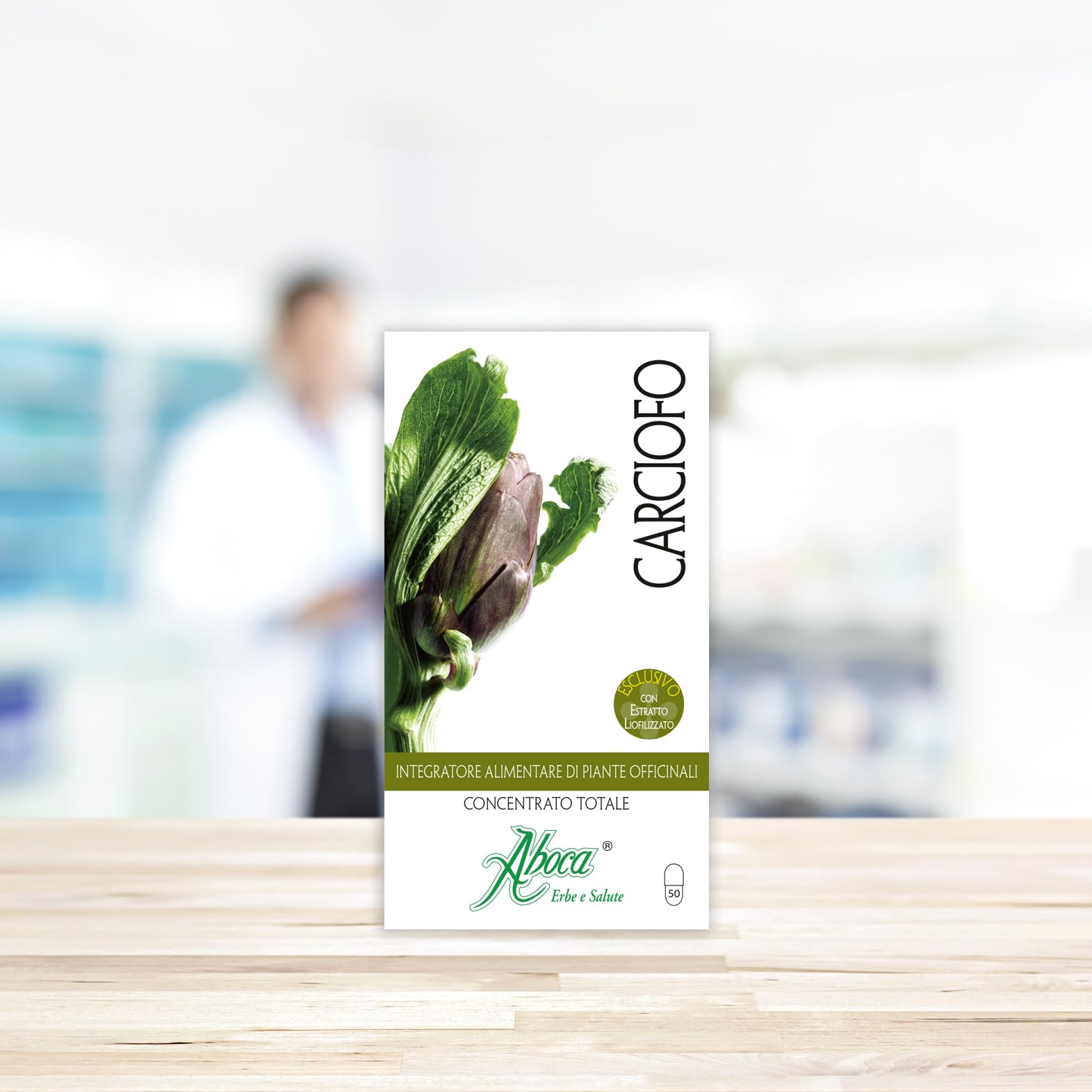 Aboca Carciofo Concentrato Totale 50 Opercoli - Utile per la Fisiologica Funzionalità del Fegato, Proprietà Digestive