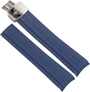 Soft Rubber Watch Band Aquanaut Fits for Patek Philippe Silicone 5164A 5167A 5168A 21mm Folding Buckle Watch Strap Color 25-12mm, Size 21mm