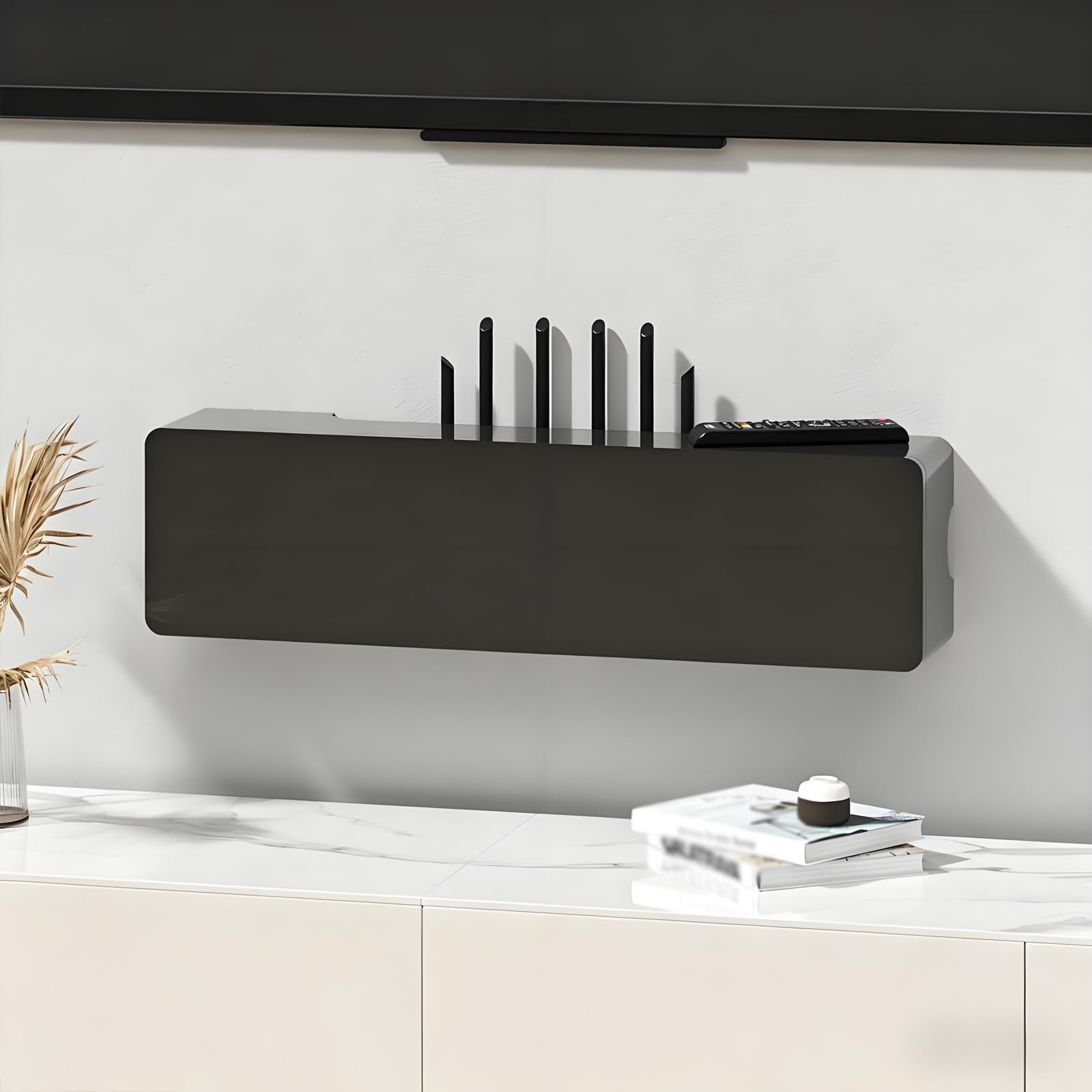 Caja de enrutador WiFi vertical para ocultar cables molestos con almacenamiento de pared