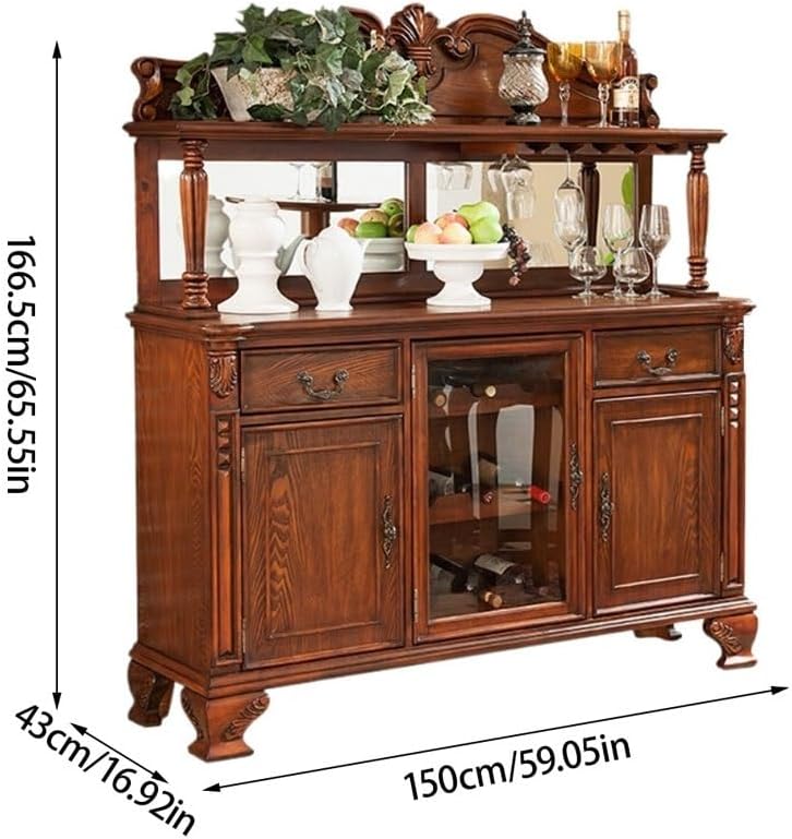 Diagram showing the dimensions of the EliteBloom Sideboard Cabinet