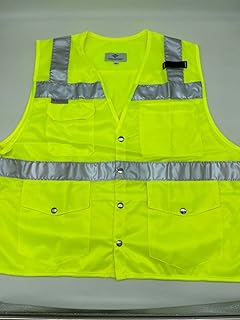 Vest ANSI Class 2 Polyester Cruiser,Construction & Survey, Yellow,4X-L 9751(Pack of 1)