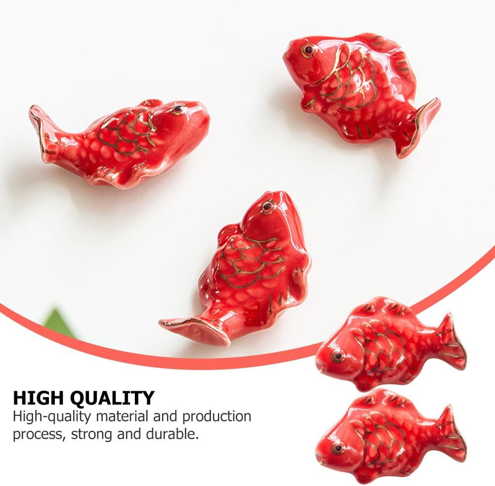Abaodam Ceramic Chopstick Holder Set of 2 Porcelain Chopsticks Rest for Tableware Cute Fish Shaped Chopstick Stand for Dining and Kitchen Decor 2.28X1.45X0.90In