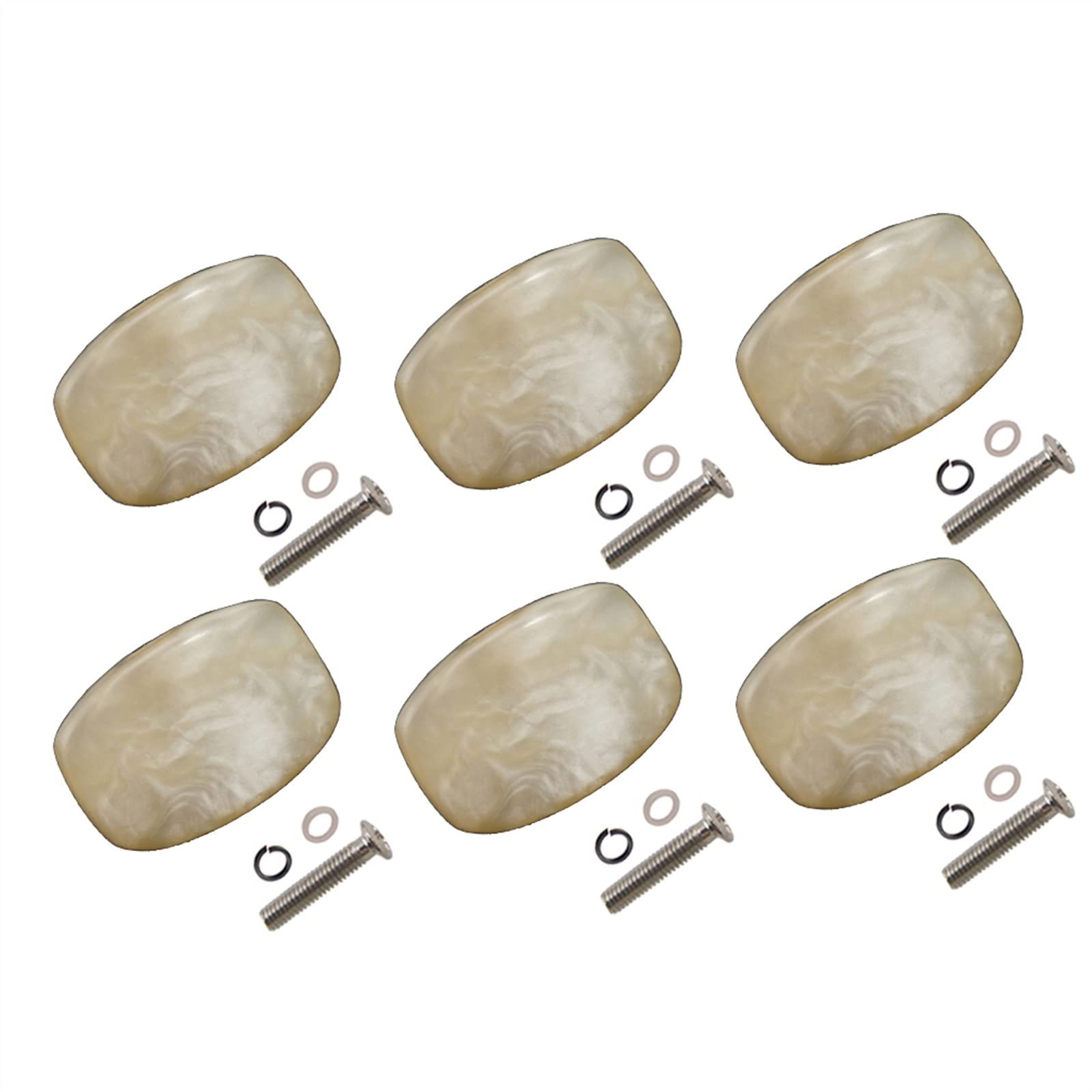 TSTS Cheville d'accord Corde Guitare de Guitare 6 Pièces Plastique Guitare Tuning Pegs Tuners Boutons Beige