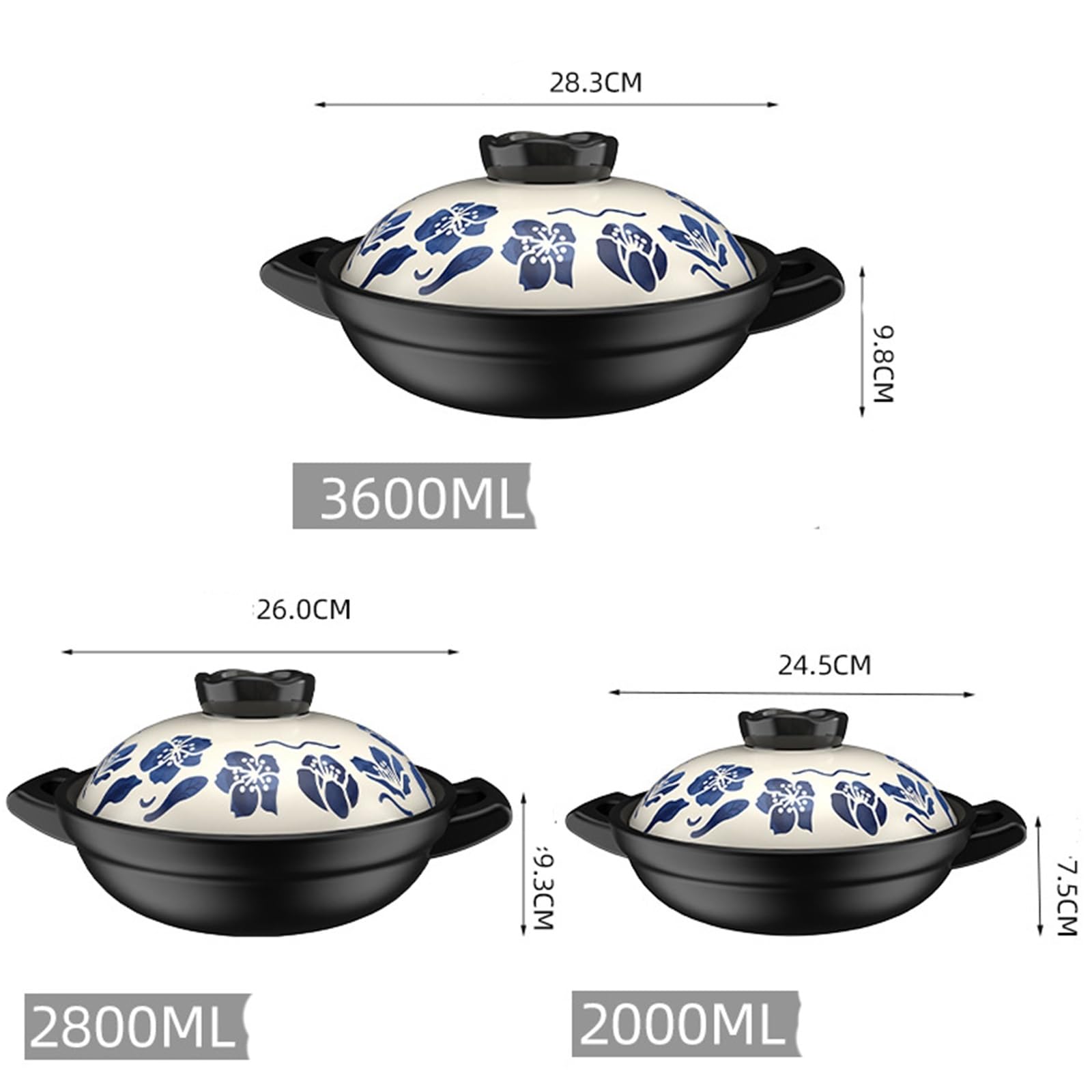 Odporny Na Pęknięcia Garnek Do Gulaszu O Dużej Pojemności, Do Duszenia Mięsa I Warzyw W Kuchni Domowej(3600ml)