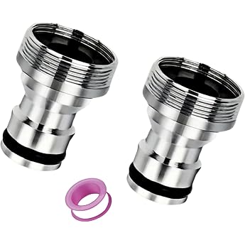 Hose Adapter Tap Adapter Hose Coupling Quick Coupling Garden Hose Connection Universal Tap Connector for Mixer Tap Silver