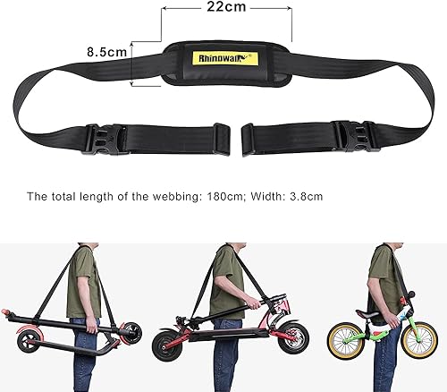 Miniatura 2 de Rhinowalk Correa de hombro para scooter ajustable Kick Scooter Correa de transporte con almohadilla para el hombro para scooter eléctrico Bicicleta