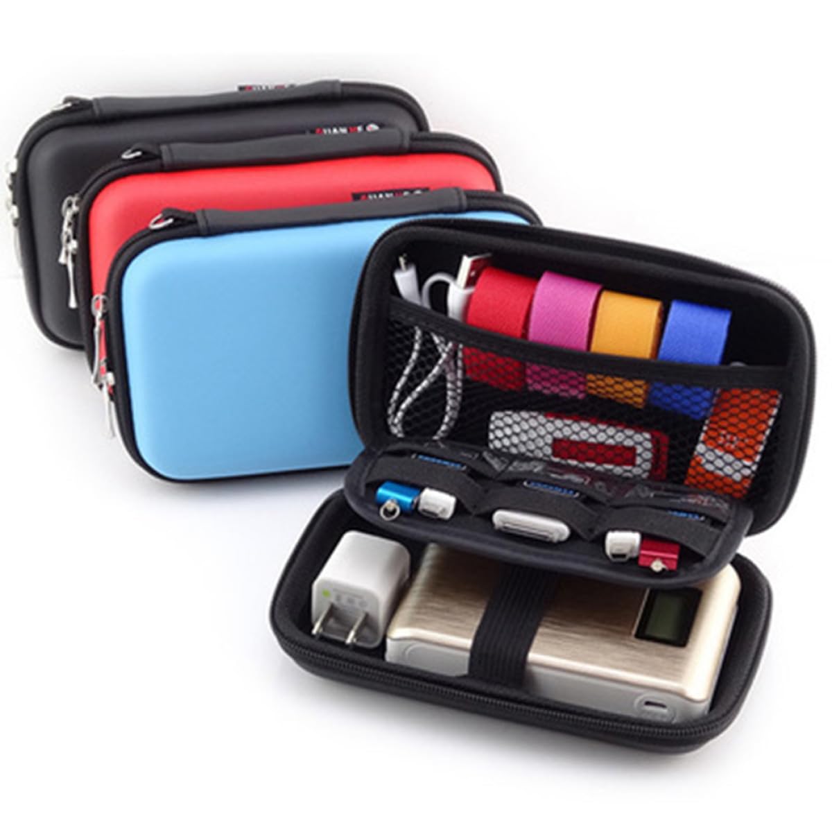 OSALADI 3pezzi Organizzatore Per Accessori Elettronici Da Viaggio Borsa Portatile Per Cavi e Gadget Blu