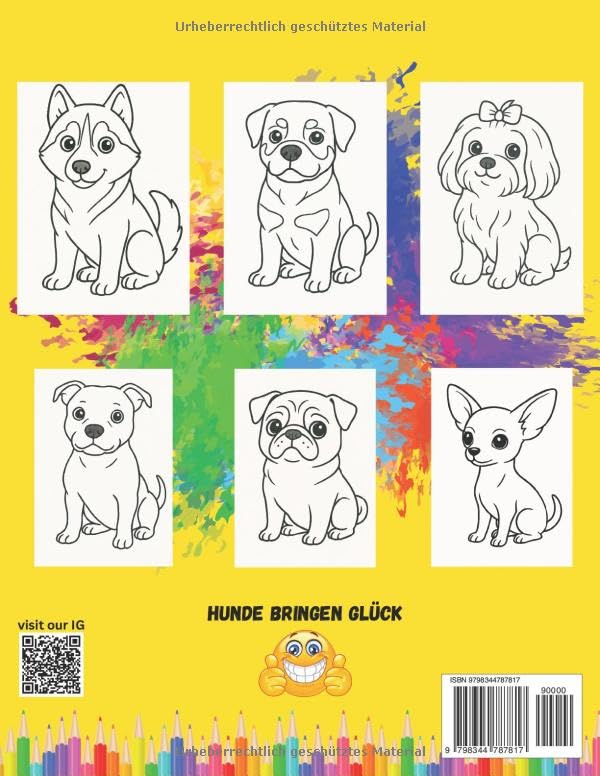 Mein Hunderassen Malbuch: Hunderassen Malbuch für Kinder,Ausmalbuch,Hunde Malbuch,Tier Malbuch für Kinder,Malbuch für Kinder