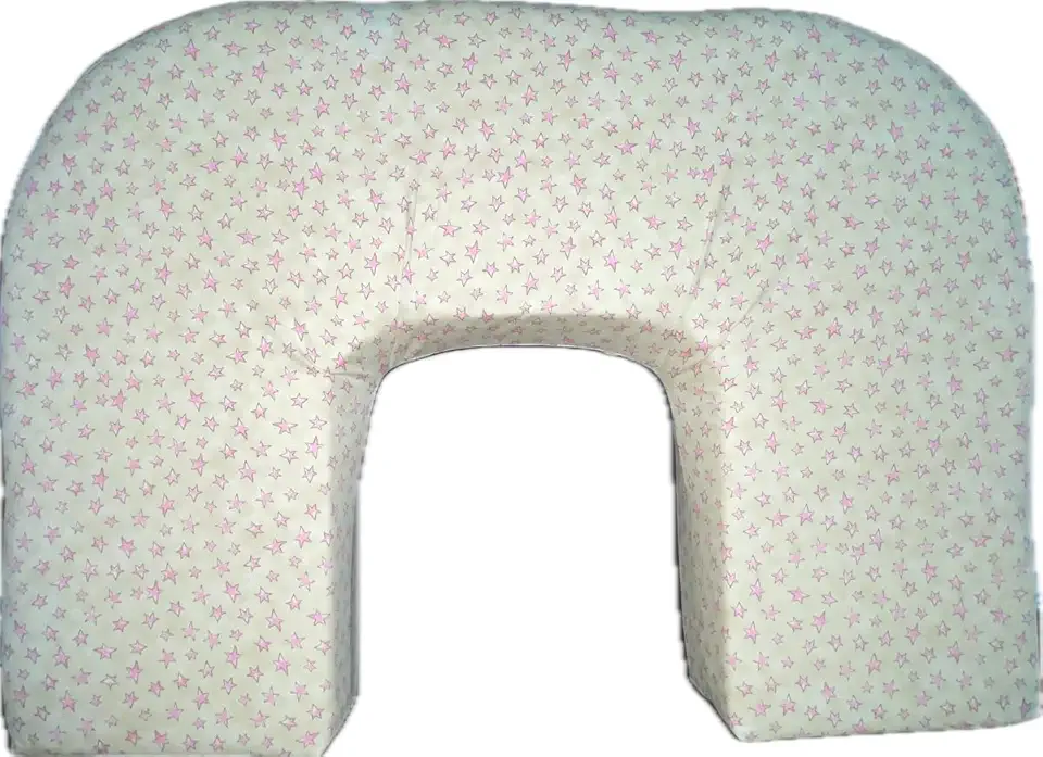 Almofada Amamentação Estrelinha Rosa e Bege