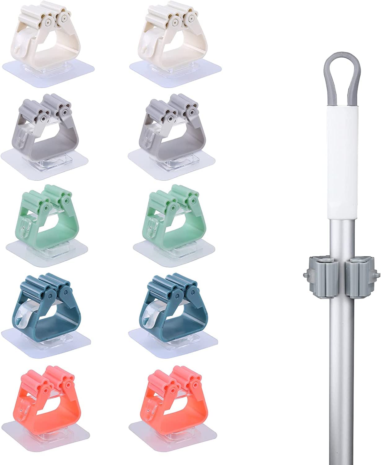 Punzone Self Adhesive Holder Wall Mounted Seamless Broom Hanger Clip Storage Racks, Hanging Punch Bathroom Stickers Mop Rack (Pack of 6) (Random Colour) (B0967PWGHW) Amazon Price History, Amazon Price Tracker