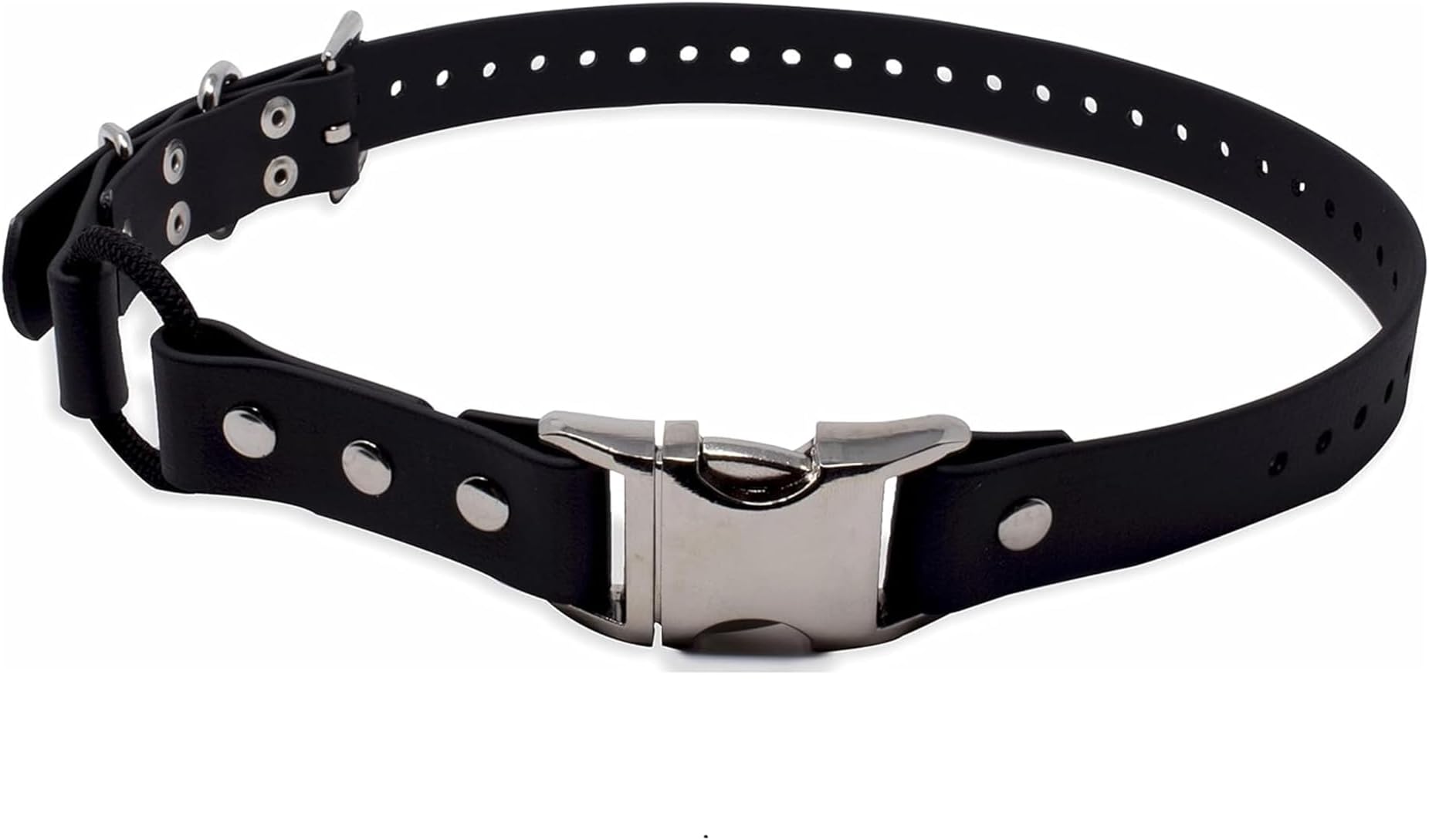 1" Quick Snap Bungee Dog Training Collar Strap – Fits FE-580, ET-800 & UL-1200 Receivers Only – Not Compatible with Mini Educator ET-300/ET-400 – Trim-to-Fit 33" Biothane,Black