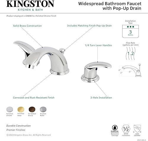 Miniatura 3 de Kingston Brass GKB962LL Legacy - Grifo de lavabo generalizado de 8 pulgadas con ventana emergente, 5-3/4 pulgadas en alcance de boquilla, latón