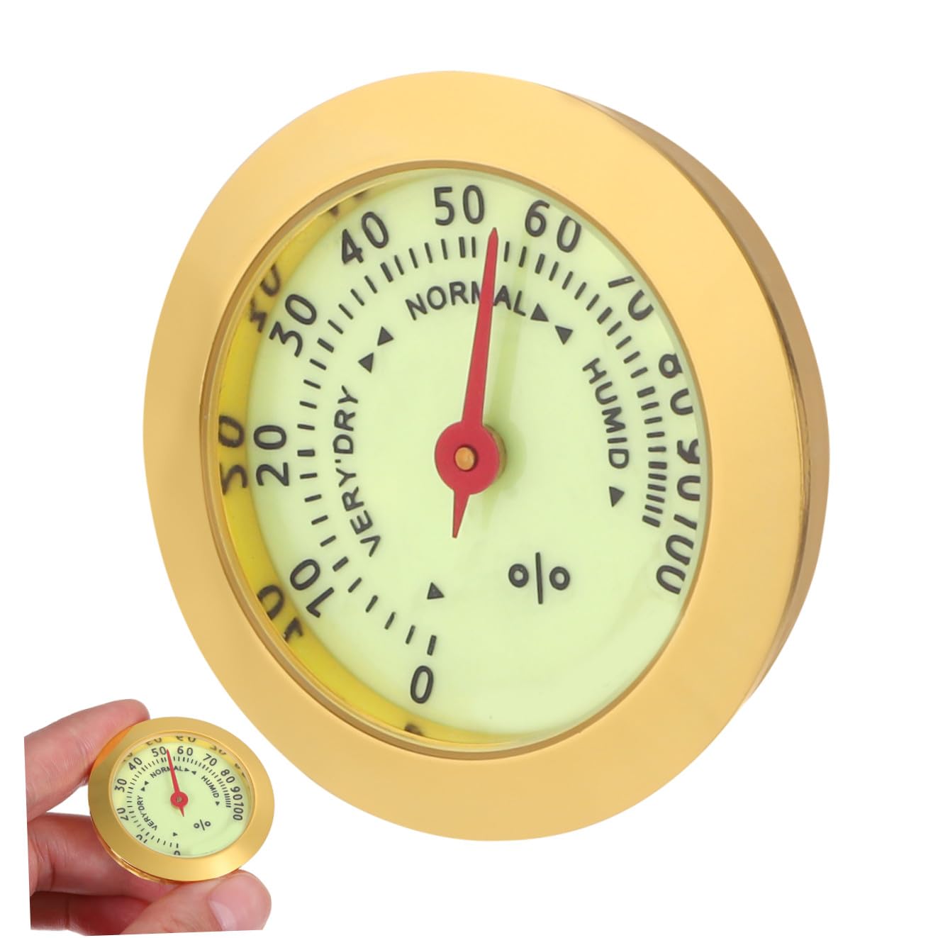 Mikinona Round Mechanical Hygrometer Gauge for Cigar Humidor Box Accessory Analog Humidity for Cigars and Guitar Cases Stylish Small Night Light Design