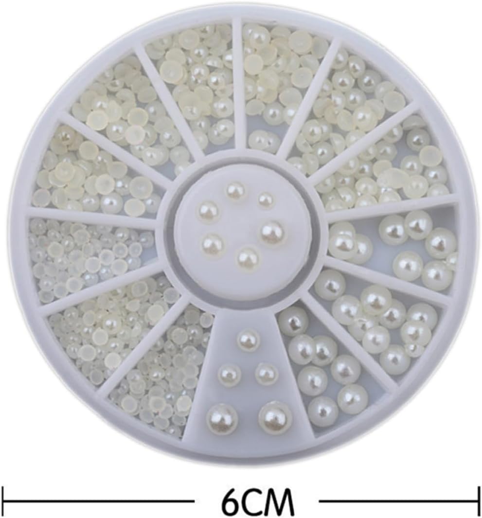 Resin Flat Back Pearl Cabochons Beige 200pcs 3mm Mixed 2mm