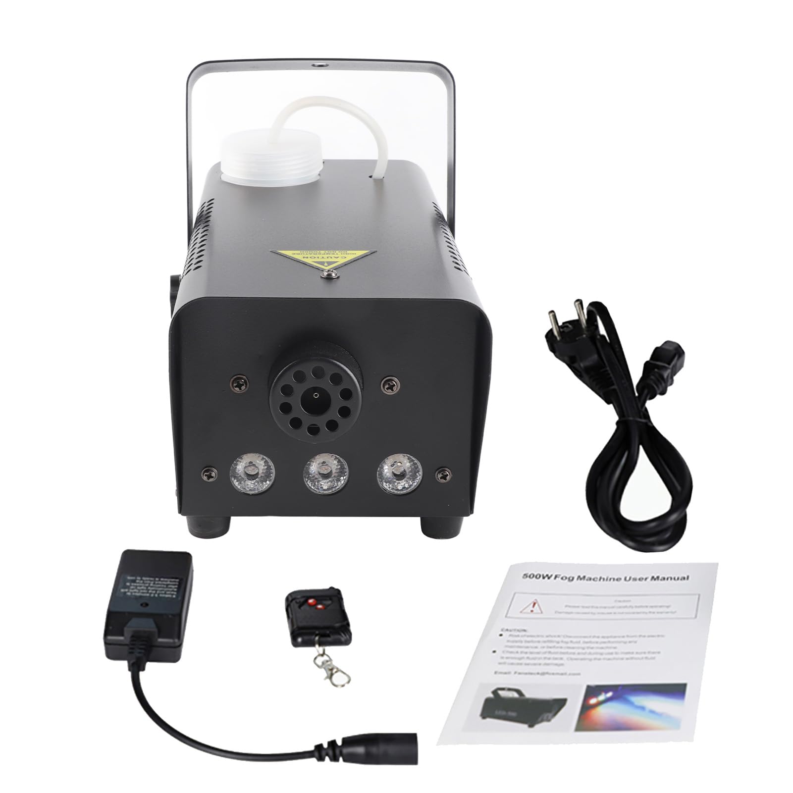 BRRNOO Attrezzatura da Palco per Controllo Wireless con Luci Colorate per Macchina del Fumo 500W per Stanze Private per Feste (BLACK)