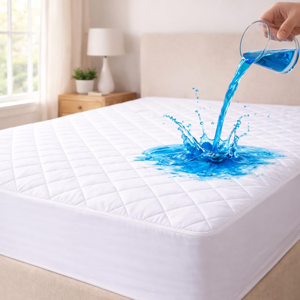 Super King Mattress Protector – Extra Soft Quilted Waterproof Super King Size Mattress Protector – 30cm Deep Fitted Bed Cover with Silent Barrier (180 x 200 + 30cm)