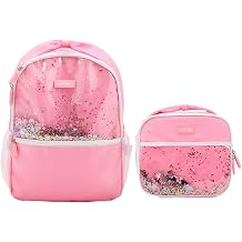 Packed Party Confetti Filled Pink 17" Backpack With Lunchbox