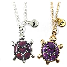 Mood Necklace Best Friends BFF Necklace Cute Butterfly Turtle Cat Pendant Necklace for Women Men Friendship Jewelry Gift