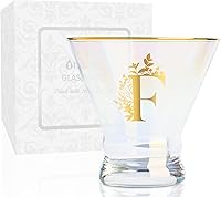 Vista 26 de Onebttl Vasos de Martini iridiscentes sin tallo con inicial L, regalos personalizados para mujeres, 8 onzas, regalos de cóctel, vasos de alcohol