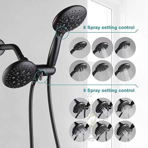 Miniatura 3 de Juego de grifo de ducha de bronce aceitado mezclador de lluvia para baño, sistema de cabezal de ducha doble, accesorio de ducha montado en la pared,