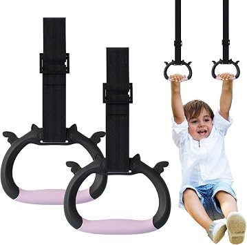 Hocklliy Gymnastic Rings Calisthenics Rings Home Gym Equipment with Adjustable Straps for Strength Training Used,Indoor & Outdoor Use Load-Bearing 250kg