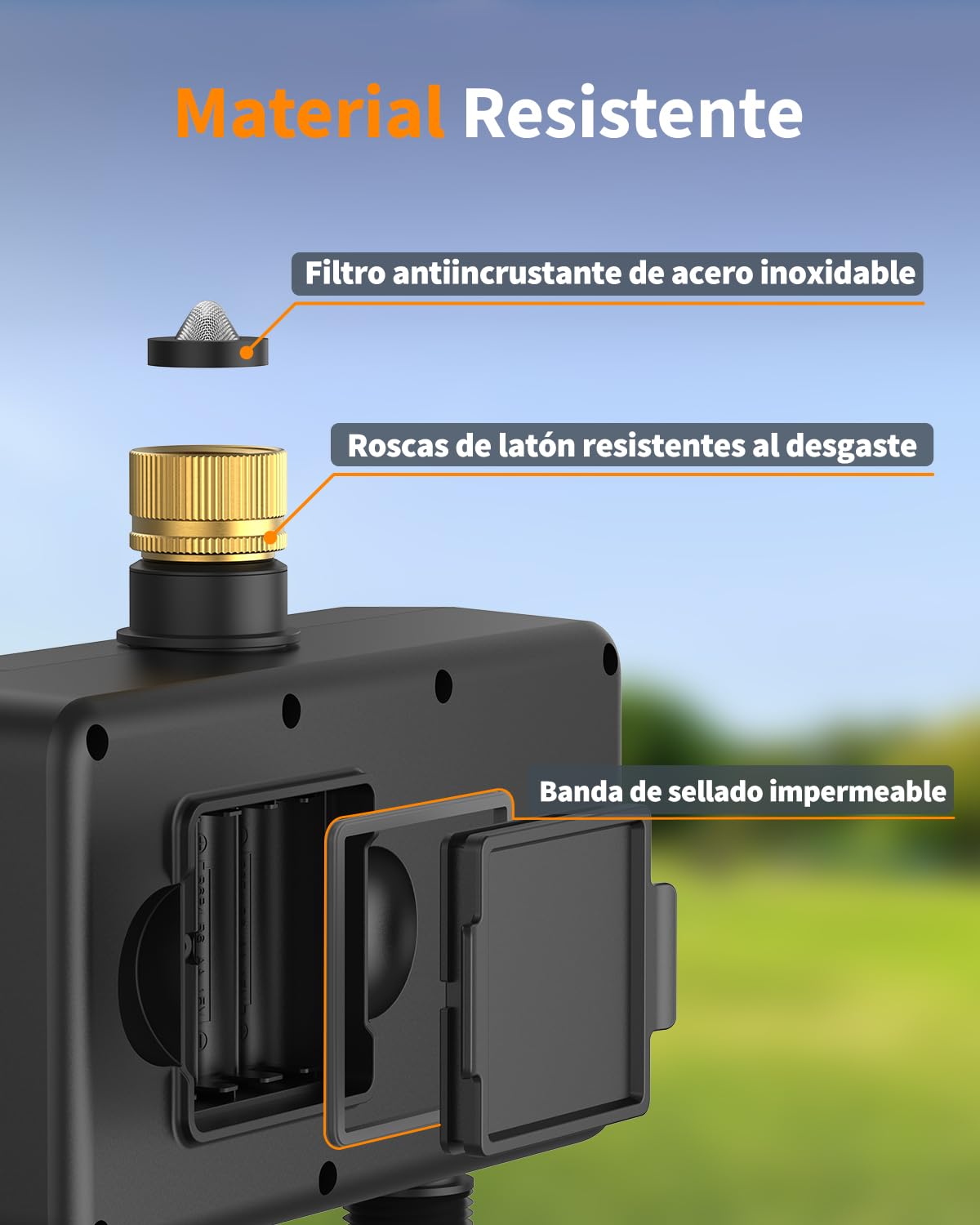 Diivoo Programador Riego WiFi 3 Zonas con Entrada de Latón, Temporizador Riego WiFi Compatible con Alexa/Google Assistant, 18 Programas de Riego, Retardo por Lluvia & Modo Niebla para Jardín y Césped