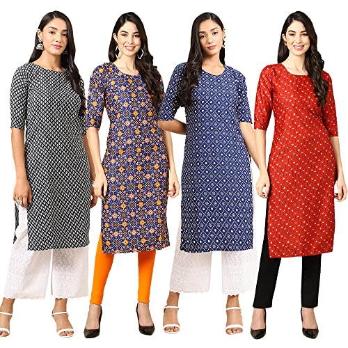 Image of Pinkmint Women's Crepe Digital Print Straight Kurta (RM-348-370-360-366)