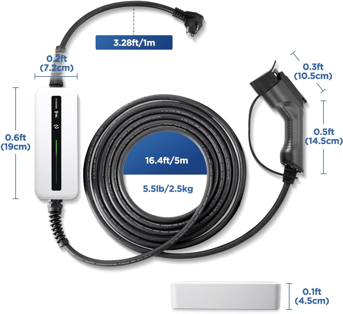 Blасk Frіdау - 70% оƒƒ astoneves Level 2 EV Charger, Current Switchable 16A NEMA 6-20 Electric Vehicle Charger with NEMA 5-15 Adapter for SAE J1772 Standard EV Cars (20ft Cable, 100-250V, Max 3.6kW)