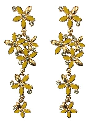YouBella Jewellery Yellow Gold Plated Zircon Hanging Earrings for Women