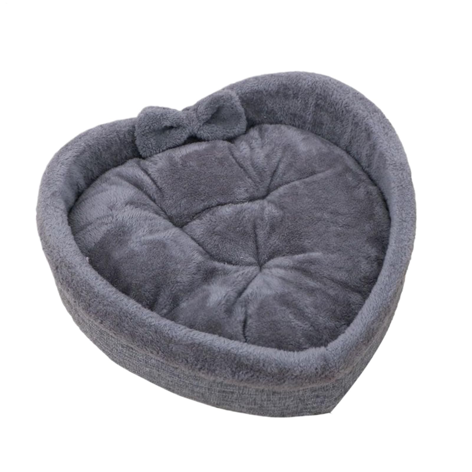 Lit pour chat en forme de cœur isolant contre le froid de l'hiver