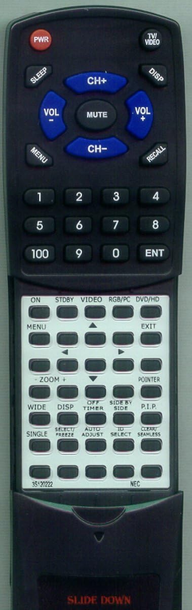 Replacement Remote Control for NEC PX61XR3A, 3S120222, PX61XM3A, 61XM3, PX50XM4A