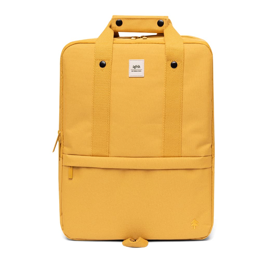 Lefrik - Mochila Smart Daily - Equilibrio entre Funcionalidad y Moda - Tejido 100% Reciclado - Eco Friendly (Mustard)