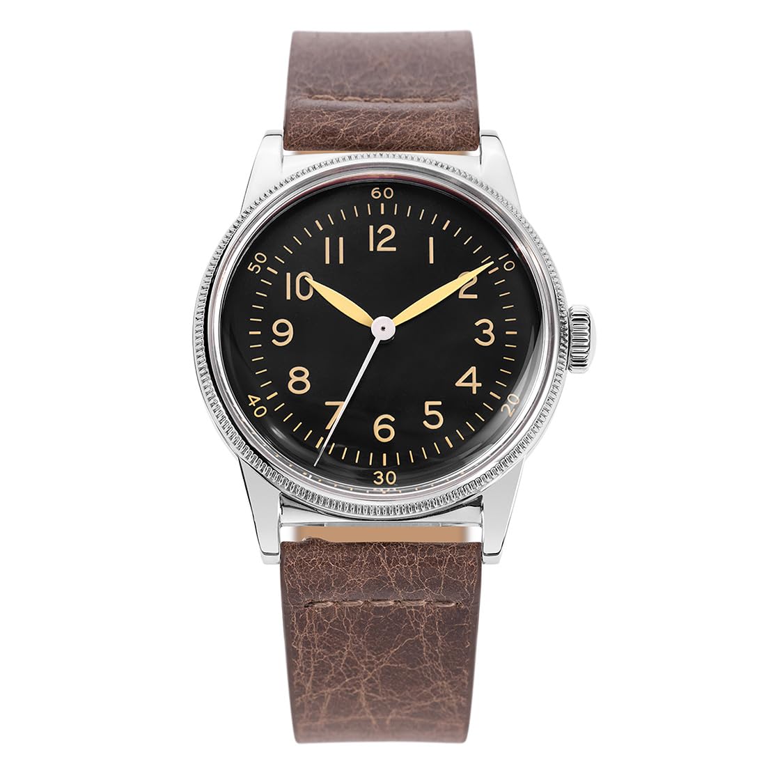 Montre Praesidus REC SPEC Khaki Automatique - Acier Brossé, Cadran Marron, Cuir - Neuve étiquetée