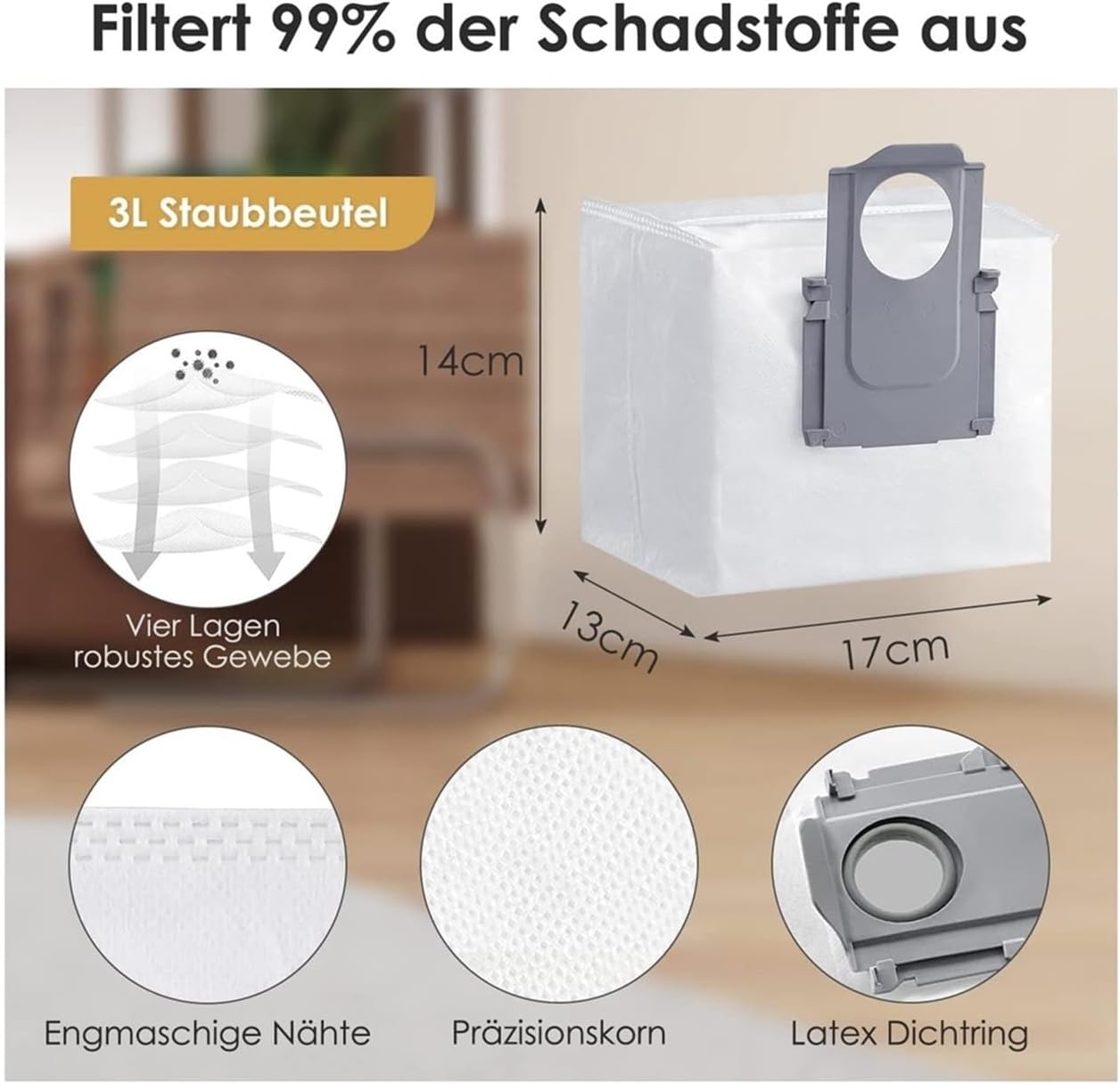 Accessory Set 4 X Rag 8 X Dust Bag, Compatible for Roborock S7 MaxV Ultra / S7 Pro Ultra Robot Vacuum Cleaner Accessories, uyfgiufg8ig