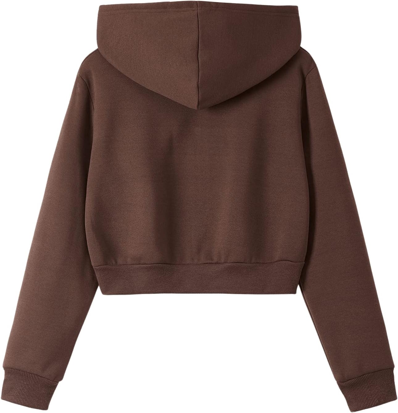 SweatyRocks Women's Long Sleeve Drawstring Full Zip Hooded Jacket Crop Sweatshirt - Image 3