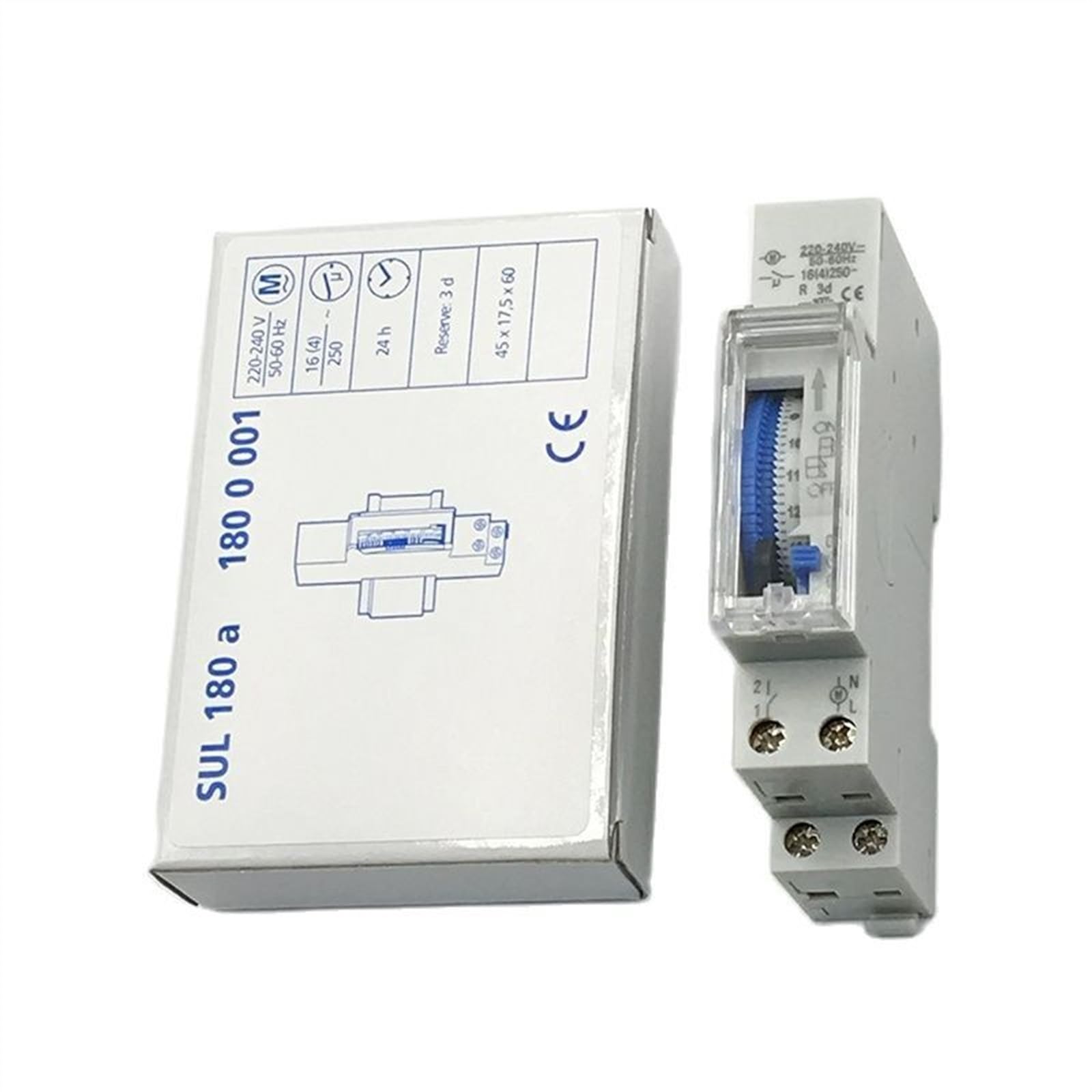 SUL180A Timer Interruttore 24 Ore Relè Analoghi Elettrico Temporizzatore Programmabile 220V 16A Batteria Din Rail Temporizzatore Meccanico