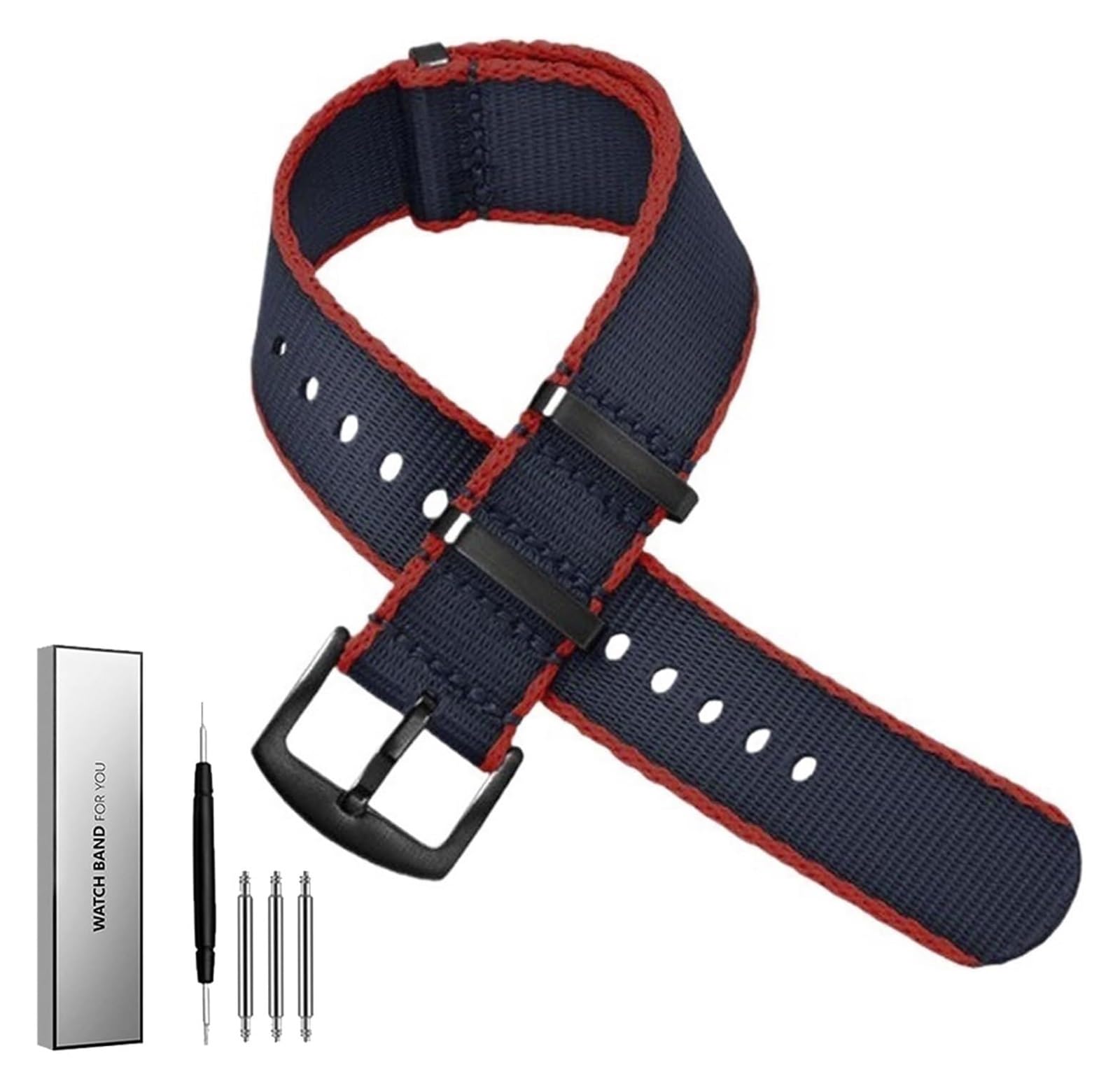 Bracelets élastiques en nylon tressé à boucle régl Bracelet de montre en Nylon 20mm 22mm, ceinture de sécurité, bracelet à dégagement rapide for remplacement de montre, bracelet de montre en nylon