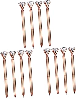 12 Peças De Material De Escrita Pene De Canetas Coloridas Suprimentos Canetas Esferográficas De Diamante Grande Canetas Esferográficas Caneta Esferográfica De Coroa Preta Caneta