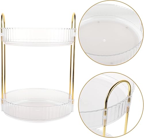 Miniatura 8 de Rotating Makeup Organizer with Rotation Clear Cosmetic Storage Box Adjustable Shelves for Vanity and Bathroom Countertop Skincare Display Rack